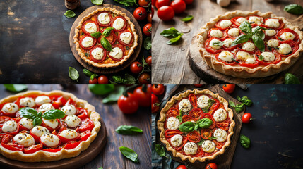 Canvas Print - pizza with tomato and basil