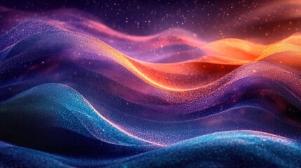 Wall Mural - Spectacular night sky with swirling galaxy and colorful clouds.