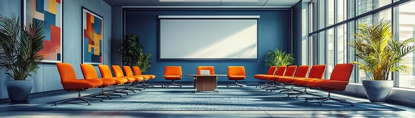 A modern conference room designed for accessibility