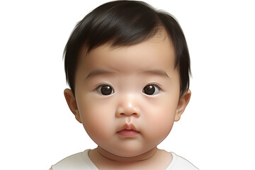 Wall Mural - Asian baby on transparent background. Birth related themes. Childbirth. Asian country. Asian baby. Chinese baby. Japan baby. Image for graphic designer. Image for flyers.