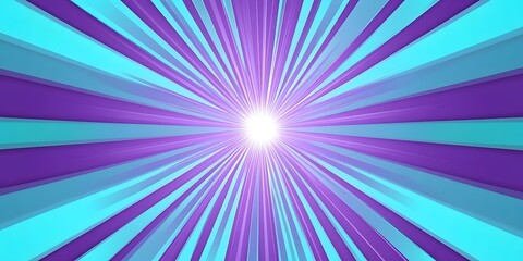 Wall Mural - Futuristic sunburst aqua and purple Light Speed Hyperspace Space Warp Background