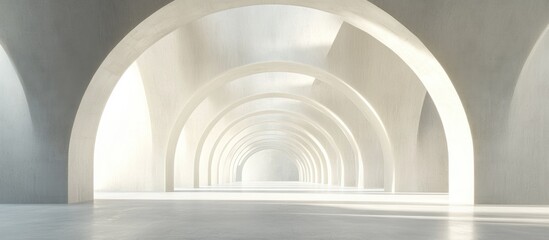 Poster - Abstract architectural background featuring an arched interior 3D rendering