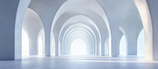 Poster - Abstract background of arched interiors in a 3D architectural rendering
