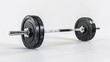 © Raziq - A detailed barbell with weight plates on a white background.