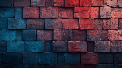 Wall Mural - Abstract Blue and Red Brick Wall Texture Background