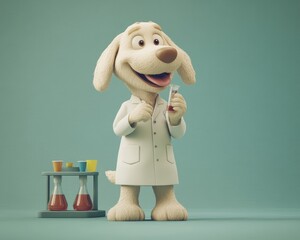 Poster - Joyful Sci-Fi Character, a vibrant 3D cartoon-style figure with an expressive smile, colorful attire, and futuristic elements, radiating happiness and energy.