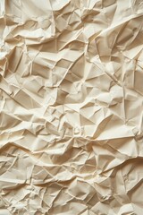 Poster - Crumpled white paper texture with folded edges. Close-up view of thin flexible material resembling tissue or parchment paper. No text or objects visible, focus on textured surface.