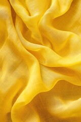 Aufkleber - Yellow blazer fabric close-up. Vibrant yellow textile with subtle texture and sheen. Folded design creates movement effect. Blurred background highlights fabric details.