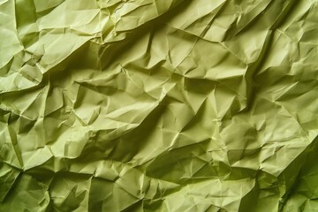 Poster - Crumpled green paper texture with blurred background. Eco-friendly design concept for tech and sustainable projects. Unique poster material for advertising and marketing campaigns.