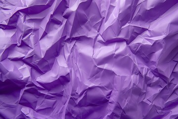Poster - Purple crumpled paper texture background with frayed edges. Close-up view of folded and creased purple paper on solid purple surface. Ideal for design, art, or creative projects.