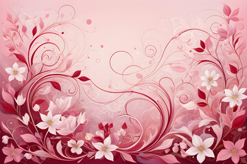 Canvas Print - pink floral background