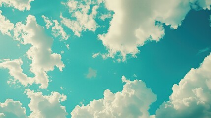 Canvas Print - Blue sky filled with clouds.