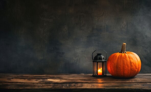 Halloween background with dark forest, night sky and pumpkins on ground, spooky Hight quality illustration, highly detailed