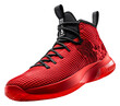 © David - High-performance basketball shoes in vibrant red colorway on display isolated on transparent background
