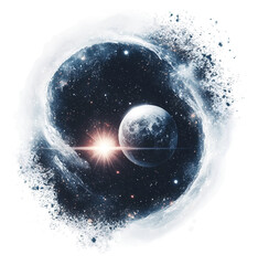 Wall Mural - stargazing at stunning galaxies and planets in the cosmos isolated on transparent background