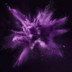 A minimal purple powder explosion background that creates a captivating and unique visual impact. The purple powder spreads out in a beautiful pattern, showing a sense of movement and energy. The mini