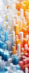 Wall Mural - Abstract Cityscape with Colorful Blocks.