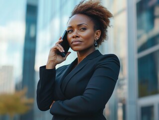 Wall Mural - Elegant Business Woman on Phone