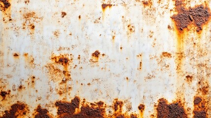 Close-up of a rough, rusted metal surface with patches of different colors and textures