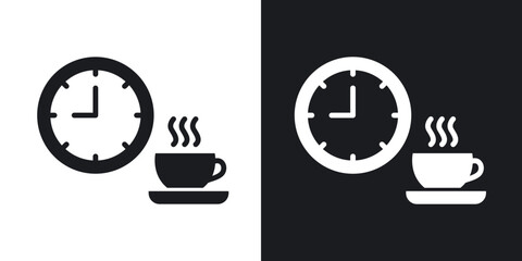 Sticker - Coffee time icon vector collection.