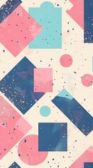 Wall Mural - Pink and blue geometric pattern