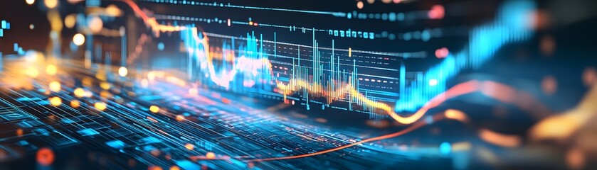 Wall Mural - Abstract Digital Data and Graphs.