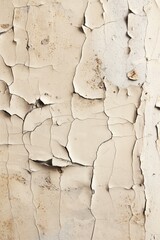 Aufkleber - Weathered paint wall with rough texture, chipped and cracked. Exposed surface reveals beige and brown tones adding depth to scene. Close-up view from slightly elevated angle shows worn-out paint job.