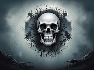 Wall Mural - halloween skull,skull and crossbones,halloween skull and crossbones,skull and crossbones on black,human skull