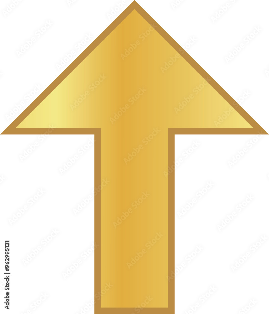 Gold Gradient Directional Arrows (Up, Down, Left, Right), Return ...