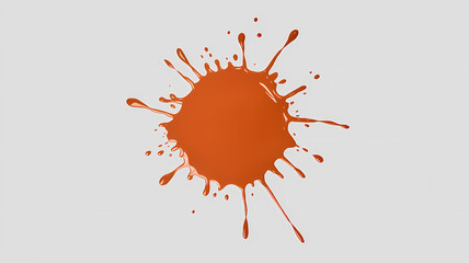 Wall Mural - orange red  paint splash, paint splatter, brush paint, isolated on white background ,burnt sienna brown paint splash isolated on white background