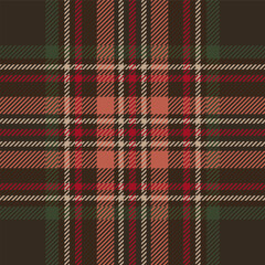 Wall Mural - Dark green and red tartan plaid. Scottish pattern fabric swatch close-up. 