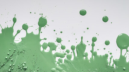 Wall Mural - mint green paint splatter, pastel green paint splash, isolated on white background 