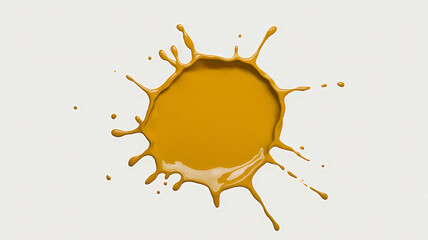 Wall Mural - yellow ochre paint splash, paint splatter, blot of paint, isolated on white background 