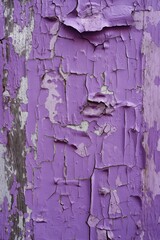 Aufkleber - Weathered purple paint surface shows peeling layers, rough texture and small holes. Close-up view from above highlights worn-out finish. Ideal for industrial, eco or tech backgrounds.
