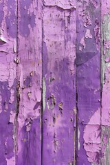 Aufkleber - Weathered purple paint on old wooden planks. Close-up view reveals worn-out surface with peeling paint, rough texture. Vertical pattern creates depth and perspective.