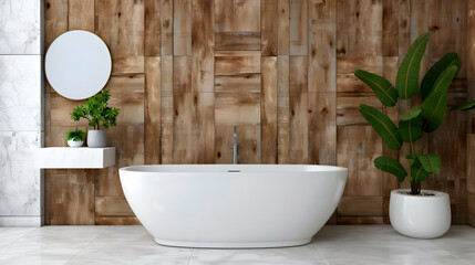 Poster - Modern Bathroom With Marble Fixtures Light Brown