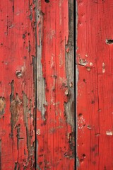Poster - Old weathered wooden planks with reddish-brown color, cracks and peeling paint. Close-up view of worn-out wood surface with unique patterns. Perfect background for rustic or vintage-themed designs.