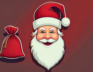 Happy Smiling Santa Claus with Gifts for Children