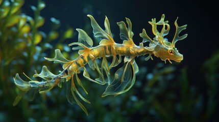 Wall Mural - Leafy Seadragon in its Natural Habitat