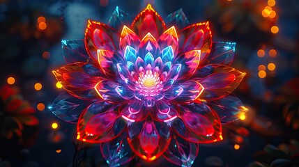 neon mandala flower