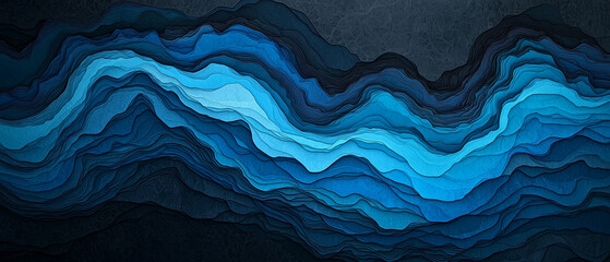 Poster - Vibrant layered paper abstract landscape featuring bold colors and intricate paper-like textures.suitable for wallpaper, poster, banner, etc.