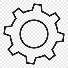 Gear set. Black gear wheel icons on white background - stock vector. EPS 10.