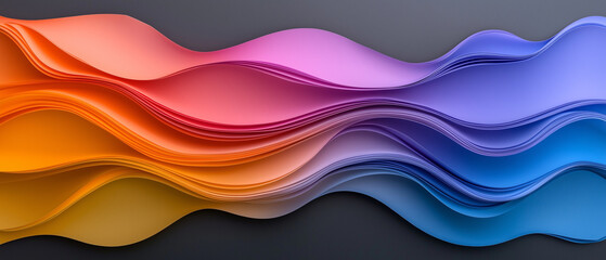 Poster - Vibrant layered paper abstract landscape featuring bold colors and intricate paper-like textures.suitable for wallpaper, poster, banner, etc.