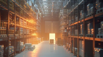 Poster - A visual of a warehouse with temperature-controlled zones for storing perishable goods, illustrating specialized storage needs.