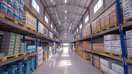 Poster - A visual of a warehouse with temperature-controlled zones for storing perishable goods, illustrating specialized storage needs.