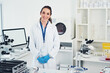 © Frank Coop/peopleimages.com - Science, research and portrait of woman in laboratory with smile for vaccine development in medical study. Biotech engineer, technician or confident scientist in office for pharmaceutical innovation