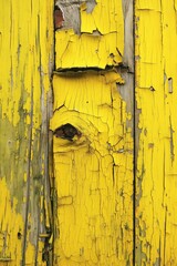 Aufkleber - Weathered wooden surface shows peeling yellow paint and dark shades. Old wood texture with faded color. Rustic background for interior design and architecture projects.