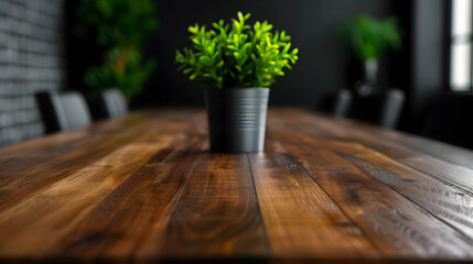 Canvas Print - Modern Meeting Room With Solid Wood Table