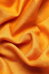 Aufkleber - Vibrant orange fabric texture with subtle pattern of small lines and wrinkles. Crumpled fabric with blurred background draws focus to unique textile design.
