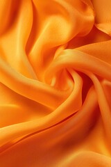 Aufkleber - Vibrant orange fabric texture pattern close-up view crumpled folded dynamic movement. Slightly wrinkled adding sense of depth focus on color. No text objects blurred background emphasizing fabric.